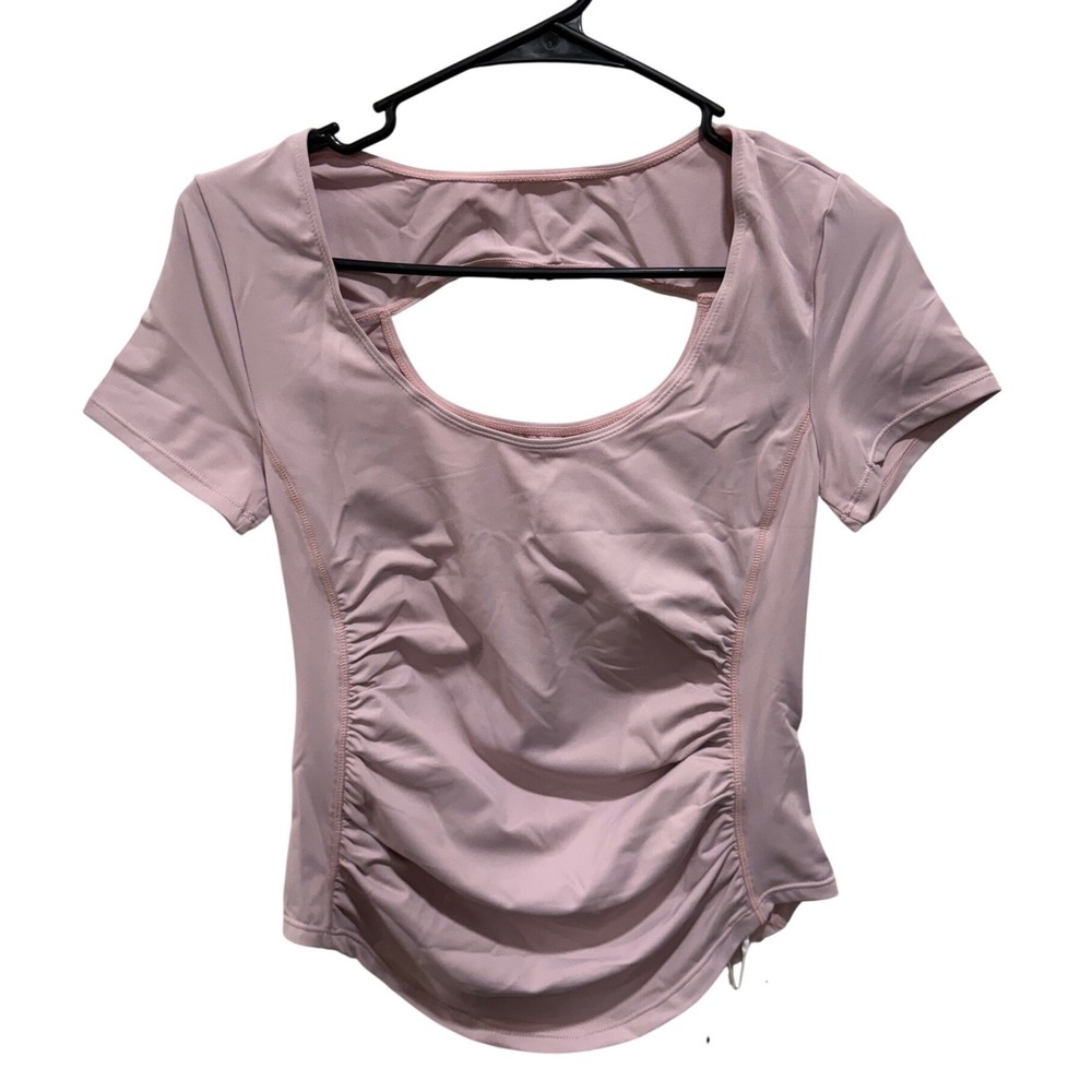 Halara Ruched Open Back Active Top XS
